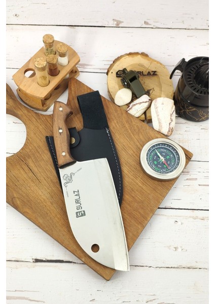 El Yapımı Paslanmaz Çelik Mutfak Bıçağı ve Kılıf Hediye, 1 Parça