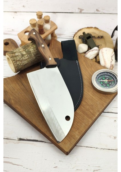 El Yapımı Paslanmaz Çelik Mutfak Bıçağı ve Kılıf Hediye, 1 Parça fırsatları