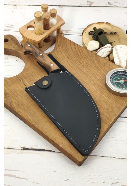 El Yapımı Paslanmaz Çelik Mutfak Bıçağı ve Kılıf Hediye, 1 Parça