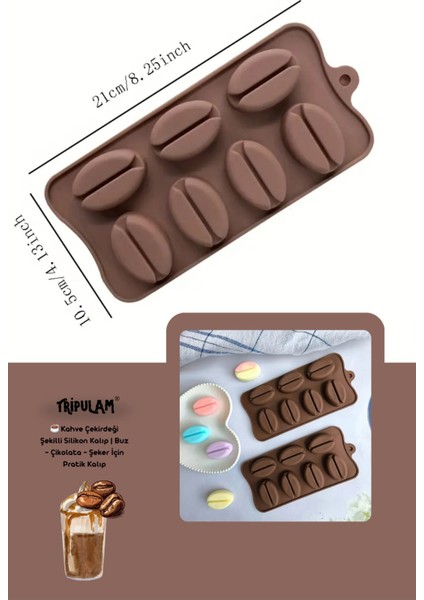 Kahve Çekirdeği Şekilli Silikon Kalıp, Buz, Çikolata ve Şeker için Pratik ve Dayanıklı fiyatları