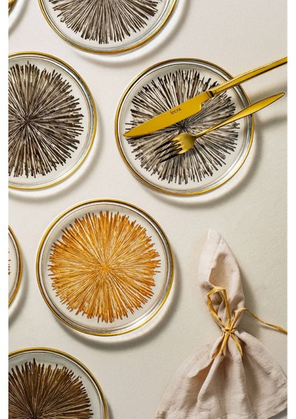 6'lı Renkli Pasta Tabağı Seti 16 cm, Cam, BPA Free, Şık ve Renkli Sunumlar İçin