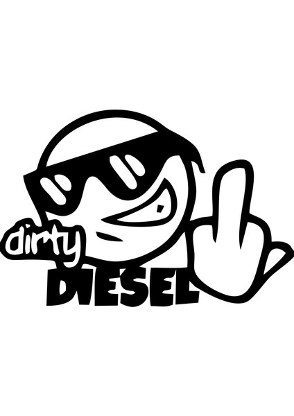 Dirty Diesel Sitcker 17X17 cm Siyah