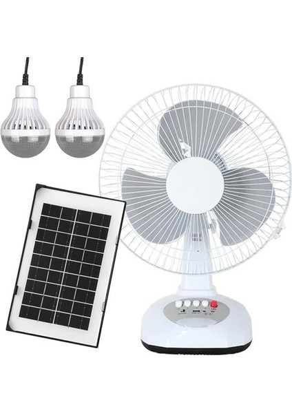 Fırsat Byr PM-22009 3 Kademeli Şarjlı - Solarlı Fan Vantilatör Ampul - Ledli - Powerbank Yeni