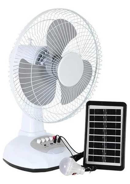 Fırsat Byr PM-22009 3 Kademeli Şarjlı - Solarlı Fan Vantilatör Ampul - Ledli - Powerbank Yeni