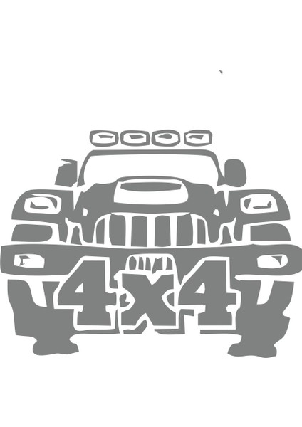 4x4 Off Road Jeep Sticker 17X17 cm Gri