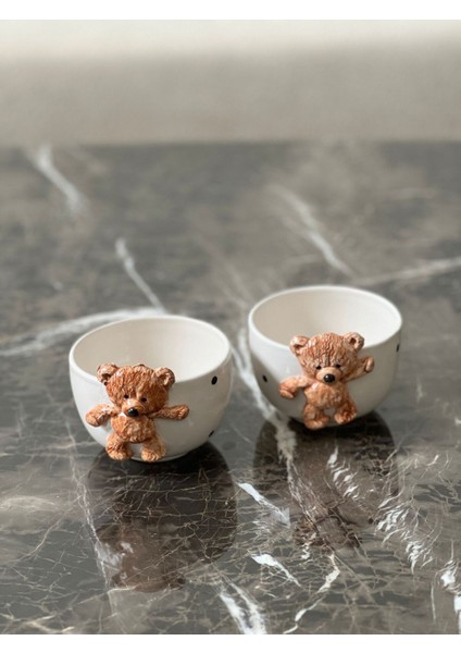 Renkli Teddy Ayı ve Kabartma Kase Seti, 2'li, Eğlenceli ve Şık Tasarım, 300 ml fiyatları