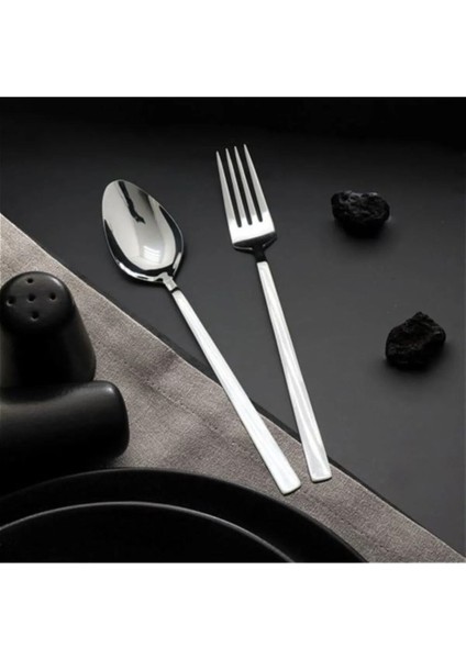 24 Parça, 12 Kişilik Paslanmaz Çelik Yemek Takımı, şık ve dayanıklı tasarım fiyatları