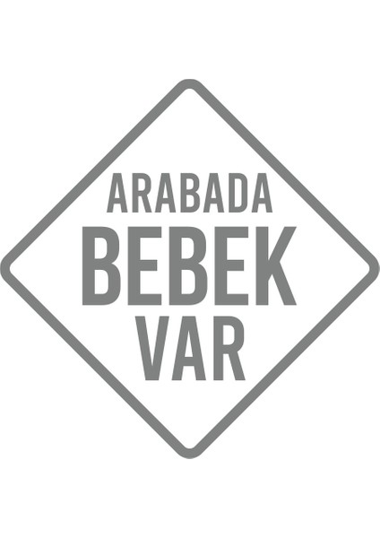 Arabada Bebek Var Sticker 17X17 cm Gri