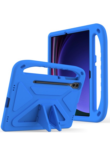 Samsung Galaxy Tab S9 Fe+Kılıf El Tutacağı Eva Tablet Kickstand Kılıfı-Mavi (Yurt Dışından)