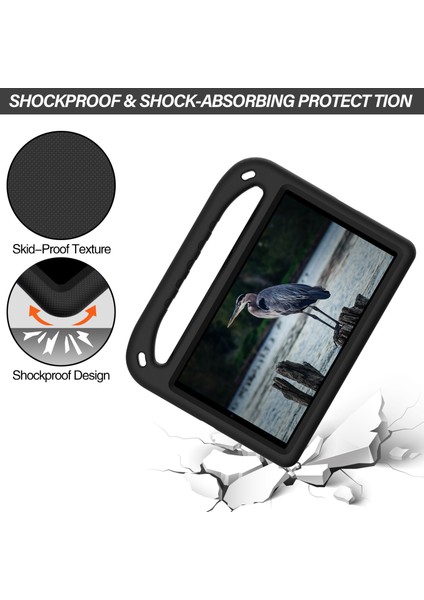 Kickstand Sap Tasarımı Düşmeye Dayanıklı Eva Tablet Kılıfı Samsung Galaxy Tab A 8.0 Wi-Fi (2019)SM-T290/TAB A 8.0 Lte (2019)SM-T295-SIYAH (Yurt Dışından)