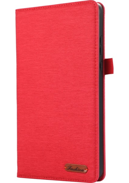 Xiaomi Redmi Pad Se 4g 8.7 Inç Deri Kılıf Kart Tutucu Kumaş Doku Tablet Standı Kapağı-Kırmızı (Yurt Dışından) indirimleri