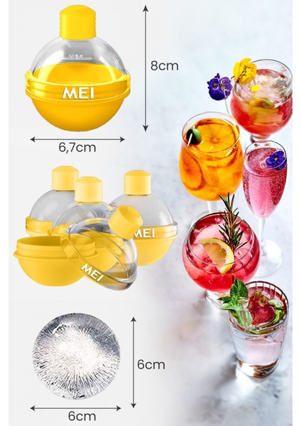 Yuvarlak silikon buz kalıbı, 6x6cm, çift katmanlı, sızdırmaz, mikrodalga ve bulaşık makinesi uyumlu