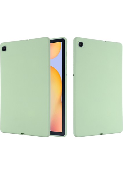 Samsung Galaxy Tab S6 Lite (2020)/(2022)/(2024) Kılıf Sıvı Silikon Çizilmeye Dayanıklı Tablet Kılıfı-Yeşil (Yurt Dışından)