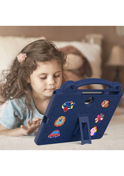 Honor Pad 9 Tablet Kılıfı Için Çizilmez Eva Sevimli Desenler Ayaklı Kılıf ve Saplı-Lacivert (Yurt Dışından) indirimleri