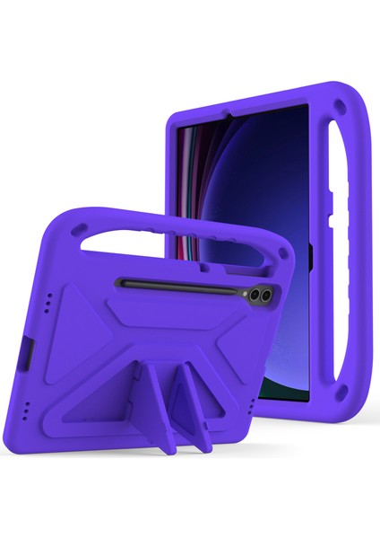 Samsung Galaxy Tab S9 Fe+Kılıf El Tutacağı Eva Tablet Kickstand Kılıfı-Mor (Yurt Dışından)