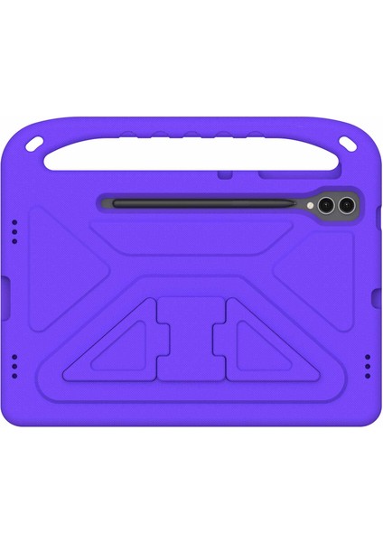 Samsung Galaxy Tab S9 Fe+Kılıf El Tutacağı Eva Tablet Kickstand Kılıfı-Mor (Yurt Dışından)