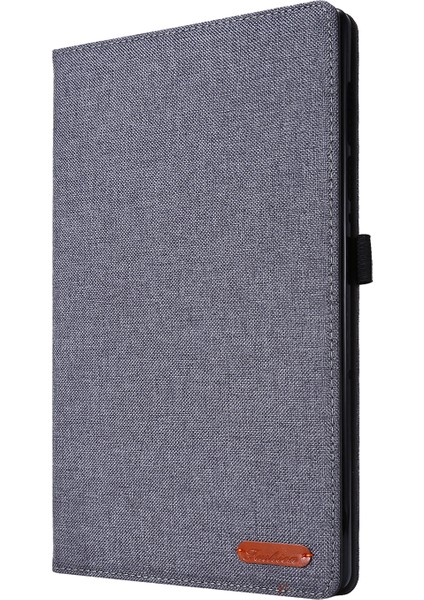 Kart Yuvaları Tasarım Kumaş Doku Pu Deri Katlanır Folio Stand Kılıfı Realme Pad 10.4 Inç-Gri (Yurt Dışından)