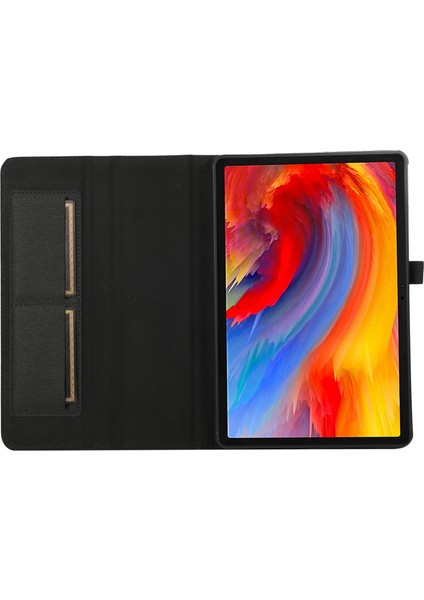 Lenovo Tab M11/XIAOXIN Pad 11 2024 Kılıf Pu Deri Kart Tutucu Tablet Standı Kapağı-Siyah (Yurt Dışından)