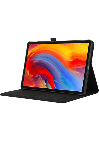 Lenovo Tab M11/XIAOXIN Pad 11 2024 Kılıf Pu Deri Kart Tutucu Tablet Standı Kapağı-Siyah (Yurt Dışından)