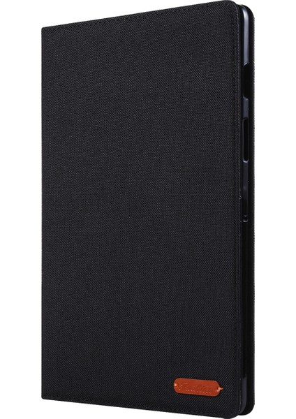 Kumaş Dokulu Kart Yuvaları Stand Deri Kılıf Samsung Galaxy Tab S5E SM-T720-SIYAH (Yurt Dışından)