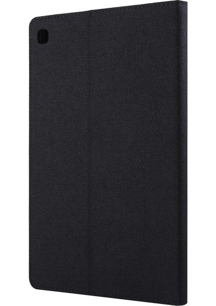 Kumaş Dokulu Kart Yuvaları Stand Deri Kılıf Samsung Galaxy Tab S5E SM-T720-SIYAH (Yurt Dışından)