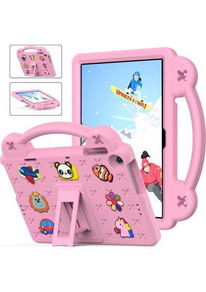Lenovo Tab M10 (3. Nesil) TB-328FU/TB-328XU Eva Kılıf Koruyucu Tablet Kılıfı Taşınabilir Saplı Ayaklı-Pembe (Yurt Dışından)
