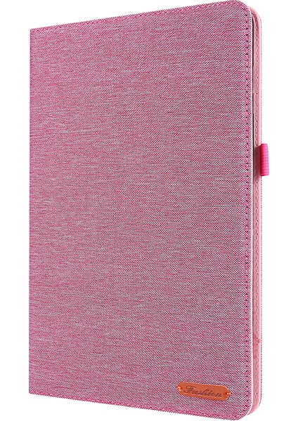 Samsung Galaxy Tab S9 Ultra Kılıf Kumaş Doku Kart Tutucu Tablet Standı Kapak-Pembe (Yurt Dışından)