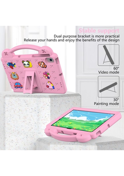 Samsung Galaxy Tab A8 10.5 (2021)/(2022) Taşınabilir Eva Kılıf Darbeye Dayanıklı Tablet Kılıfı Çizilmez Kılıf Kickstand Ile-Pembe (Yurt Dışından)