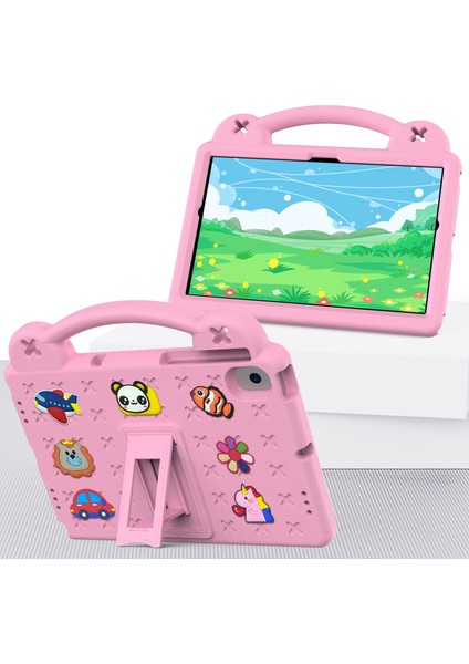 Samsung Galaxy Tab A8 10.5 (2021)/(2022) Taşınabilir Eva Kılıf Darbeye Dayanıklı Tablet Kılıfı Çizilmez Kılıf Kickstand Ile-Pembe (Yurt Dışından)