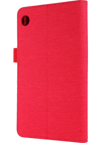 Kumaş Dokulu Kart Yuvaları Standı Deri Koruyucu Kılıf Lenovo Tab M7 (2. Nesil) TB-7305F/(3. Nesil)-Kırmızı (Yurt Dışından) indirimleri