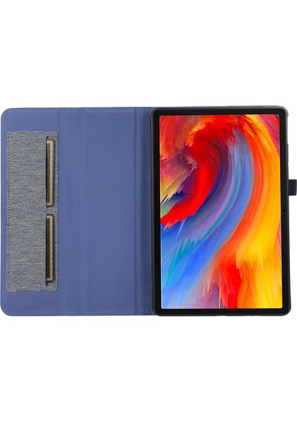 Lenovo Tab M11/XIAOXIN Pad 11 2024 Kılıf Pu Deri Kart Tutucu Tablet Standı Kapağı-Mavi (Yurt Dışından)