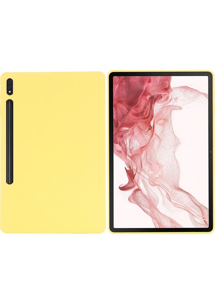 Samsung Galaxy Tab S9 Fe+Sıvı Silikon Kılıf Yumuşak Dokunmatik Tablet Kapağı-Sarı (Yurt Dışından)