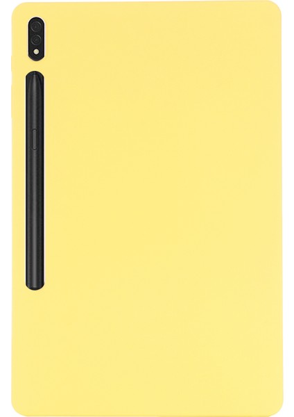 Samsung Galaxy Tab S9 Fe+Sıvı Silikon Kılıf Yumuşak Dokunmatik Tablet Kapağı-Sarı (Yurt Dışından)