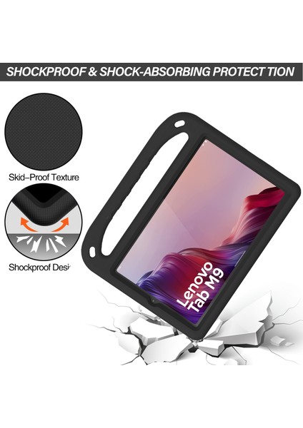 Lenovo Tab M9 Kickstand Tablet Kılıfı El Tutacağı Eva Darbeye Dayanıklı Kapak-Siyah (Yurt Dışından) modelleri