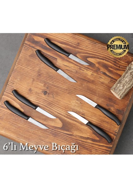 6'lı Meyve Bıçak Seti, Şık ve Dayanıklı, Paslanmaz Çelik, Mutfak İçin Kullanışlı