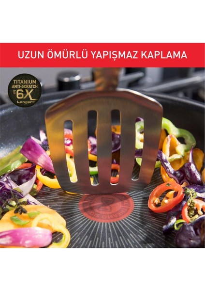 Titanyum 6X Ingenio 3 Parça Indüksiyon Izgara Tavası, Çelik Dış, Şık ve Dayanıklı indirimleri
