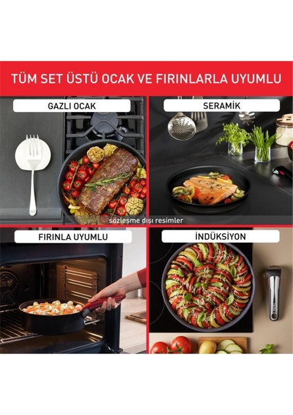Titanyum 6X Ingenio 3 Parça Indüksiyon Izgara Tavası, Çelik Dış, Şık ve Dayanıklı