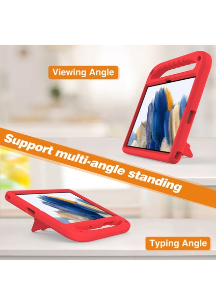 Samsung Galaxy Tab A9+ Kılıf Sap Tasarımı Eva Tablet Kılıfı Kickstand Ile-Kırmızı (Yurt Dışından)