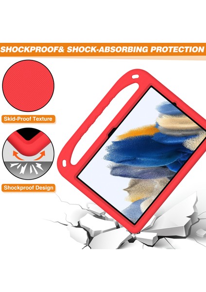Samsung Galaxy Tab A9+ Kılıf Sap Tasarımı Eva Tablet Kılıfı Kickstand Ile-Kırmızı (Yurt Dışından)