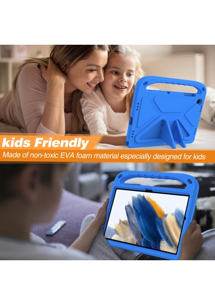 Samsung Galaxy Tab A9+ Kılıf Sap Tasarımı Eva Tablet Kılıfı ve Ayaklık-Mavi (Yurt Dışından)