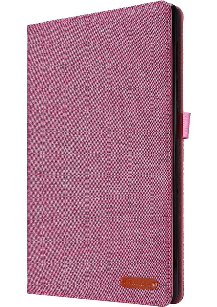 Kart Yuvaları Tasarım Kumaş Doku Pu Deri Katlanır Folio Stand Kılıfı Realme Pad 10.4 Inç-Pembe (Yurt Dışından)