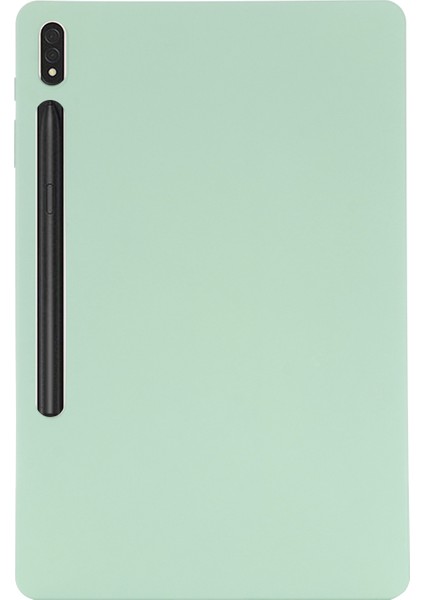 Samsung Galaxy Tab S9 Fe+Sıvı Silikon Kılıf Yumuşak Dokunmatik Tablet Kılıfı-Yeşil (Yurt Dışından)