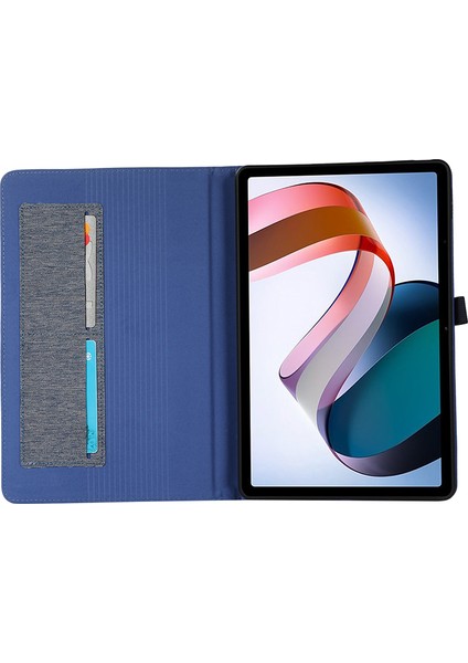 Xiaomi Redmi Pad Se Kılıf Standı Tablet Deri Kılıf Kart Tutucu Ile-Mavi (Yurt Dışından)