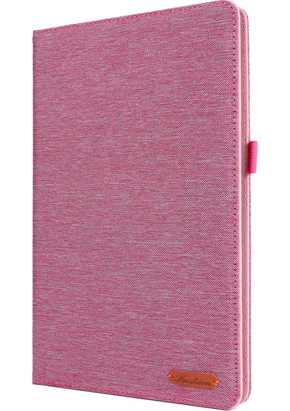 Darbeye Dayanıklı Çizilmez Kumaş Dokulu Kart Yuvaları Stand Deri Tablet Kılıfı Samsung Galaxy Tab A7 10.4 (2020)/(2022) T500-PEMBE (Yurt Dışından)