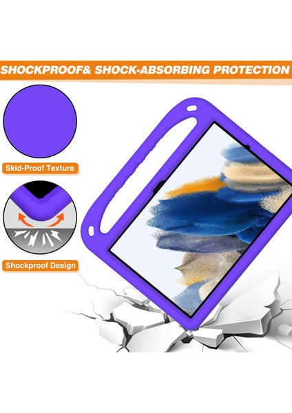 Samsung Galaxy Tab A9+ Kılıf Sap Tasarımı Eva Tablet Kılıfı ve Ayaklık-Mor (Yurt Dışından)