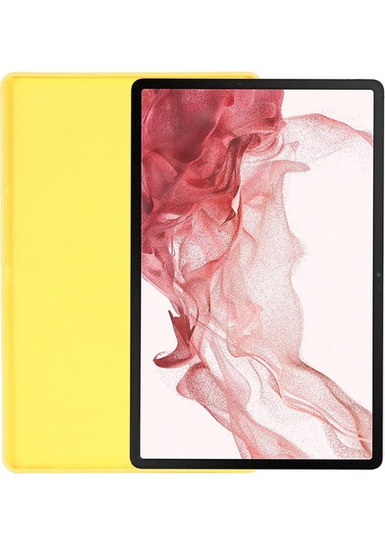 Samsung Galaxy Tab S8+/tab S7+ Sıvı Silikon Tablet Kılıfı Yumuşak Mikrofiber Astarlı Çizilmez Kapak-Sarı (Yurt Dışından)