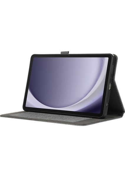 Samsung Galaxy Tab A9+Kılıf Darbeye Dayanıklı Deri Folio Stand Tablet Kılıfı-Gri (Yurt Dışından)