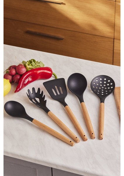 14 Parça Ahşap Servis ve Bıçak Seti, şık ve kullanışlı paslanmaz çelik tasarım fırsatları