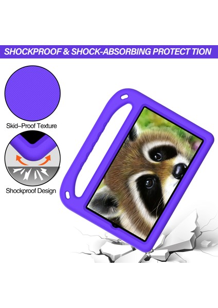 Taşınabilir Sap Tasarımı Darbeye Dayanıklı Eva Tablet Kılıfı Kapağı Kickstand Tasarımı ile Samsung Galaxy Tab A 8.4 (2020)SM-T307U-MOR (Yurt Dışından)