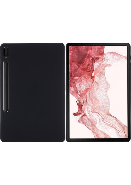 Samsung Galaxy Tab S9 Fe+Sıvı Silikon Kılıf Yumuşak Dokunmatik Tablet Kapağı-Siyah (Yurt Dışından)
